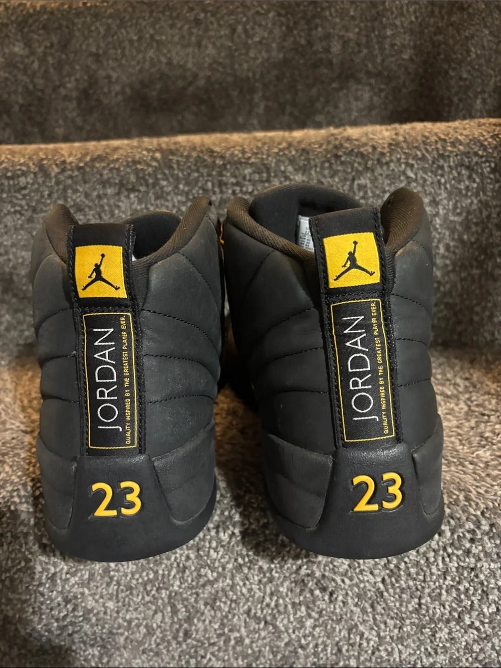 Jordan 12 Retro Mid Black and Gold Taxi Size 12 OG Rare